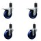 Service Caster 4'' Solid Poly Swivel 1-5/8'' Expanding Stem Caster Set 2 Total Lock Brakes, 4PK SCC-EXTTL20S414-SPUS-2-S-2-158 - alternate 1